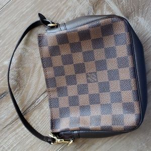 EUC Damier Ebene Canvas Trousse Makeup Bag w/ Strap